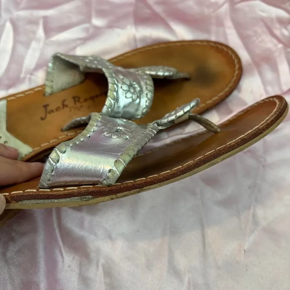 Jack-rogers Women's Silver and Gold Sandals